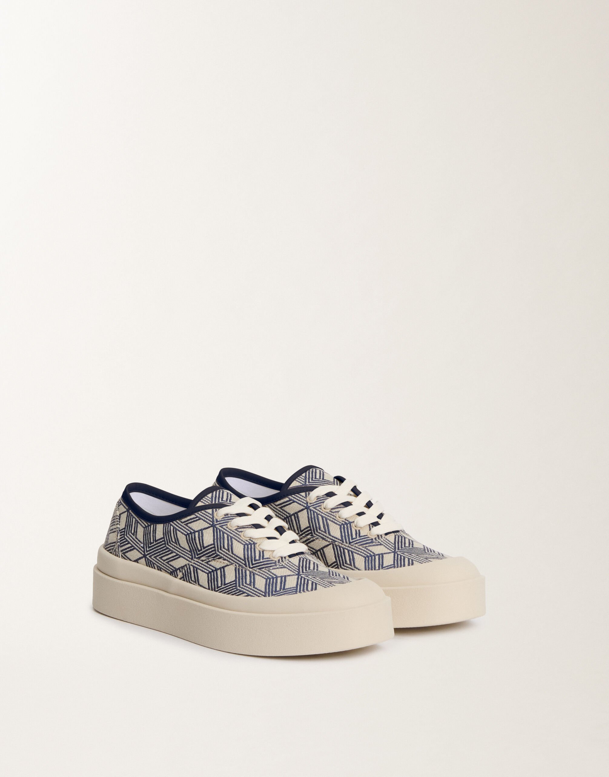 Fabiana Filippi Sneakers with jacquard platform, blue BLUE ASD275A961L4070000