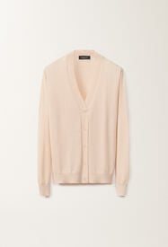 Fabiana Filippi Cardigan aus Kaschmir und Seide, puderrosa ROSA MAD265F008N9070000