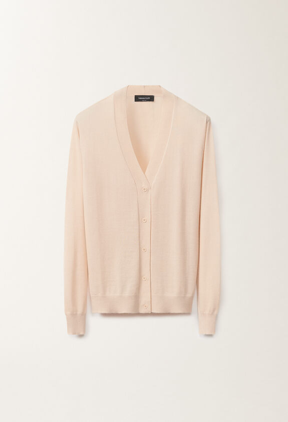 Fabiana Filippi Cashmere and silk cardigan, blush PINK MAD265F008N9070000
