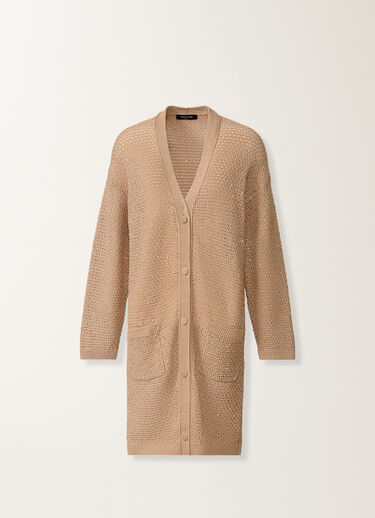 Fabiana Filippi Cotton tape cardigan with sequins, maple ACER MAD276F532M1200000