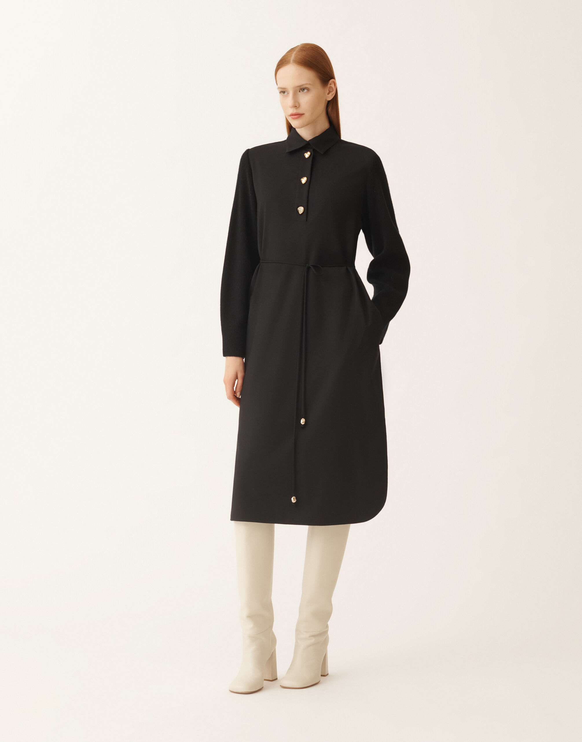 Fabiana Filippi Shirt dress in flannel, black Black ABD225F560L6810000