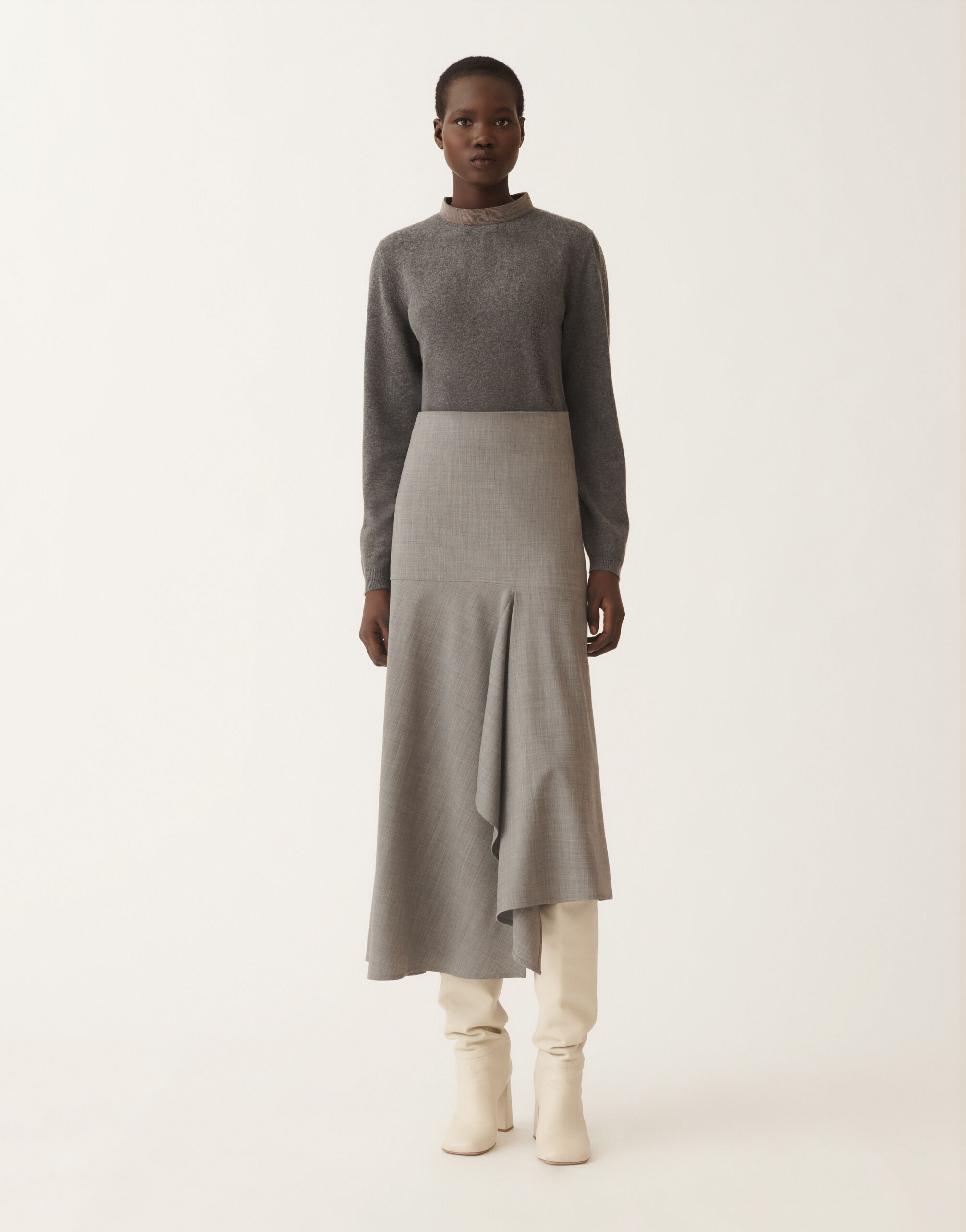 Fabiana Filippi Maglia in Platinum, piombo GRIGIO MAD215F092L5170000