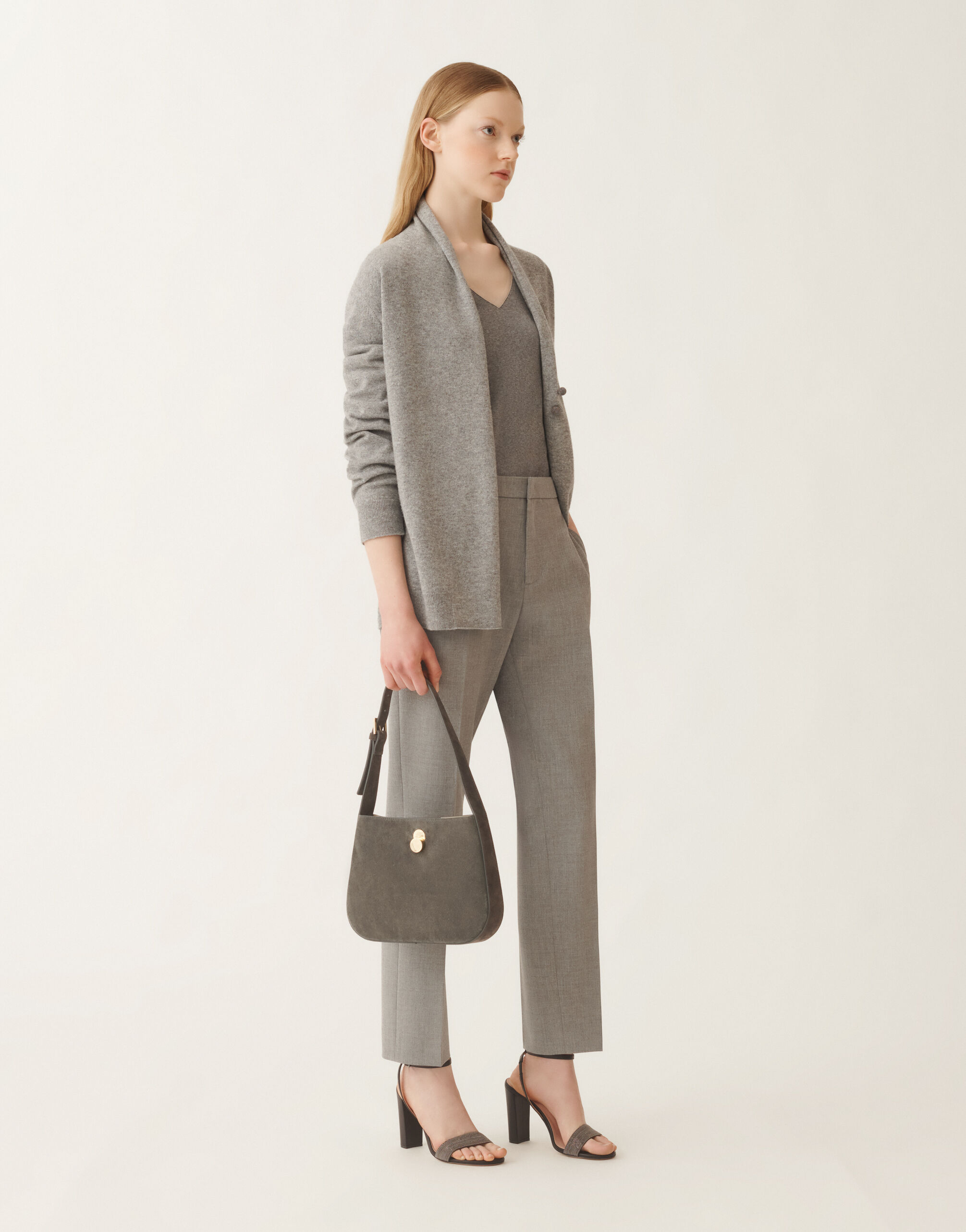 FABIANA FILIPPI フーディケープコート カーディガン グレー Fabiana Filippi ケープ/ポンチョ - グレー | CT76317Y1728081