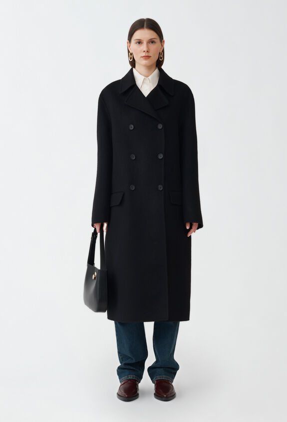 Fabiana Filippi Double wool and cashmere coat, black BLACK CTD224F625L0940000
