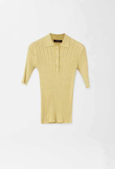 Fabiana Filippi Cotton and silk polo shirt, pistachio MAD274F524D6640000