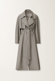 Fabiana Filippi Cappotto trench en fresco lana bistretch, roccia melange Gris CTD266F244L7630000