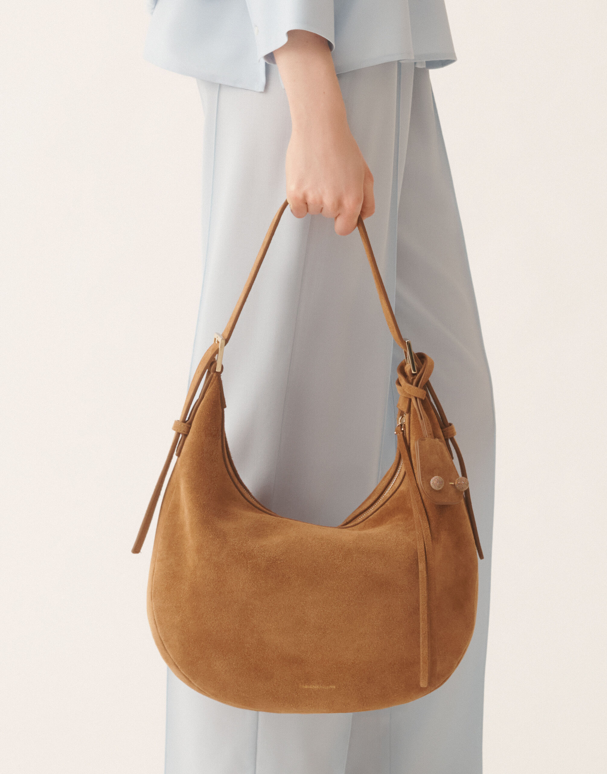 Fabiana Filippi Suede and wicker hobo bag Brown BGD266A803M0050000