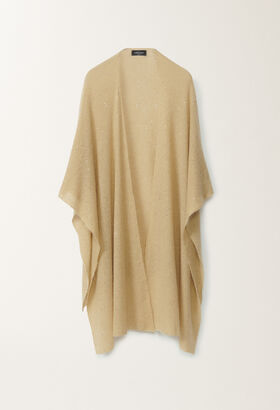Fabiana Filippi SEQUIN SOFT MOHAIR OPEN CAPE SAND SAD265A803L2740000