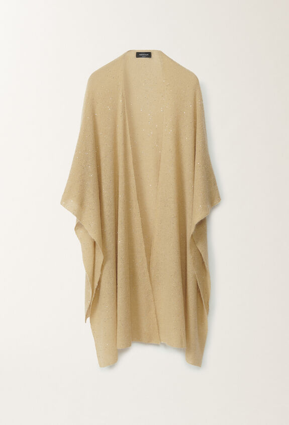 Fabiana Filippi Cape ouverte en mohair, or JAUNE SAD265A811D8170000
