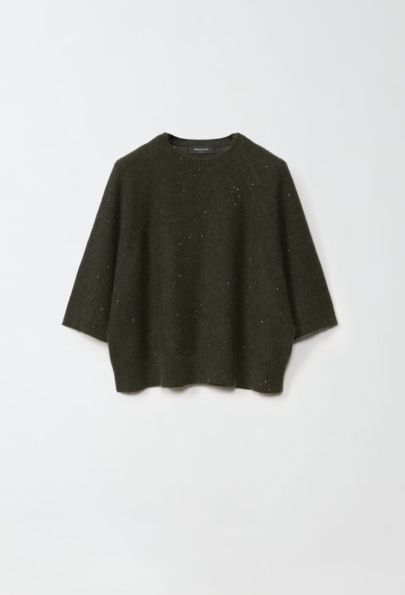 Fabiana Filippi CROPPED SHORT SLEEVE CAPE GREEN MAD214F067D2960000