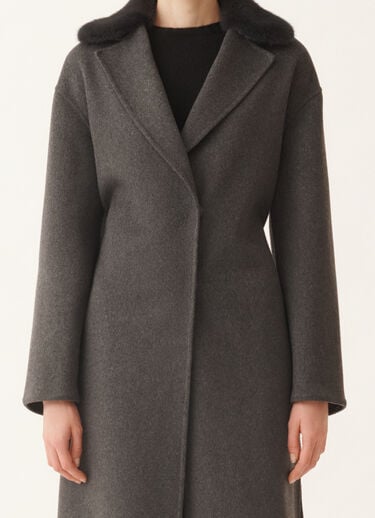 Fabiana Filippi Double-faced cashmere coat, slate Grey CTD225F673L6350000