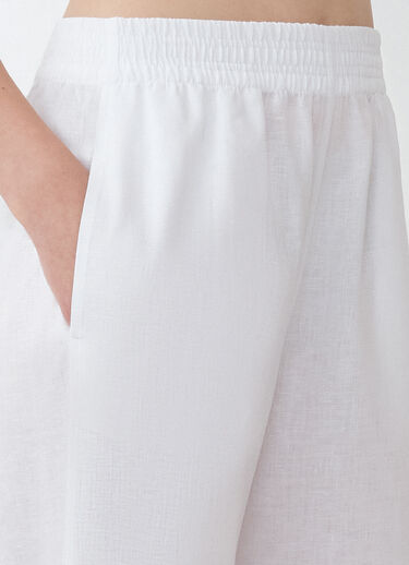 Fabiana Filippi LINEN CLOTH WIDE LEG TROUSERS WITH ELASTIC WAISTBAND OPTICAL WHITE PAD274F284D6610000