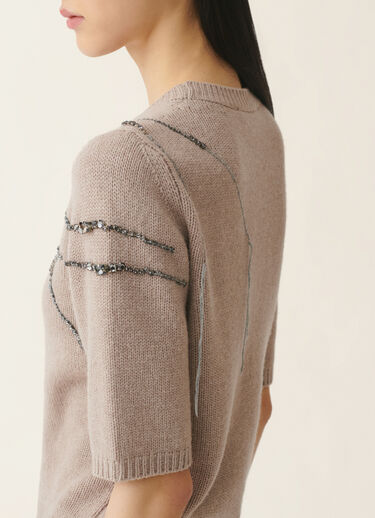 Maglia in cashmere garza, moka meringa Fabiana Filippi Maglia in cashmere garza, moka meringa Moka meringa MAD216F490M2870000