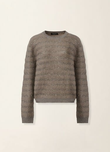 Fabiana Filippi Platinum and mohair sweater with sequin stripes, falcon Falcon MAD226F452M4200000