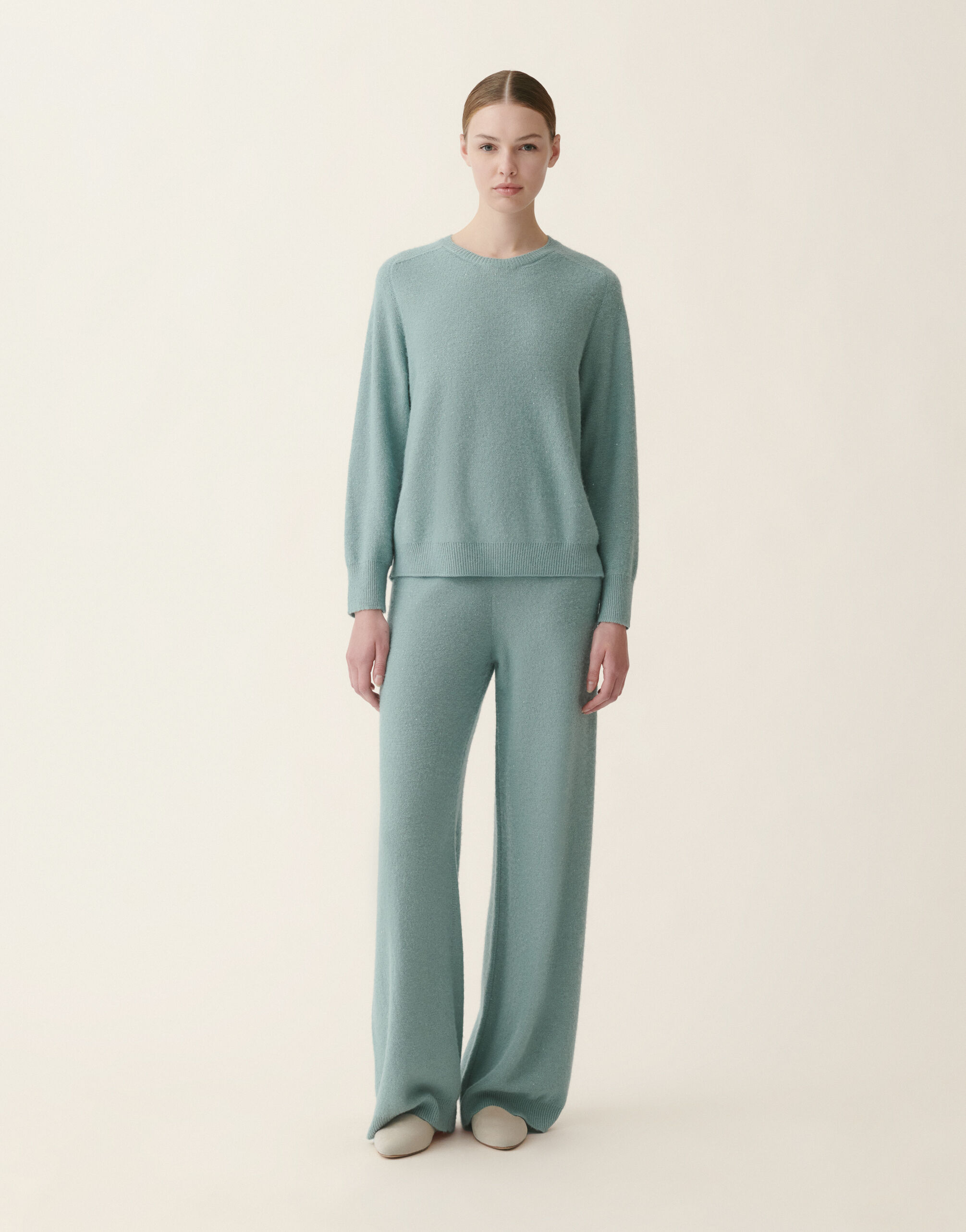 Fabiana Filippi Pull en laine et soie avec paillettes, vert Vert MAD216F097D2960000