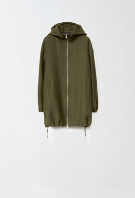 Fabiana Filippi VINTAGE WOOL HOODED WINDBREAKER GREEN CAD214F267D6140000