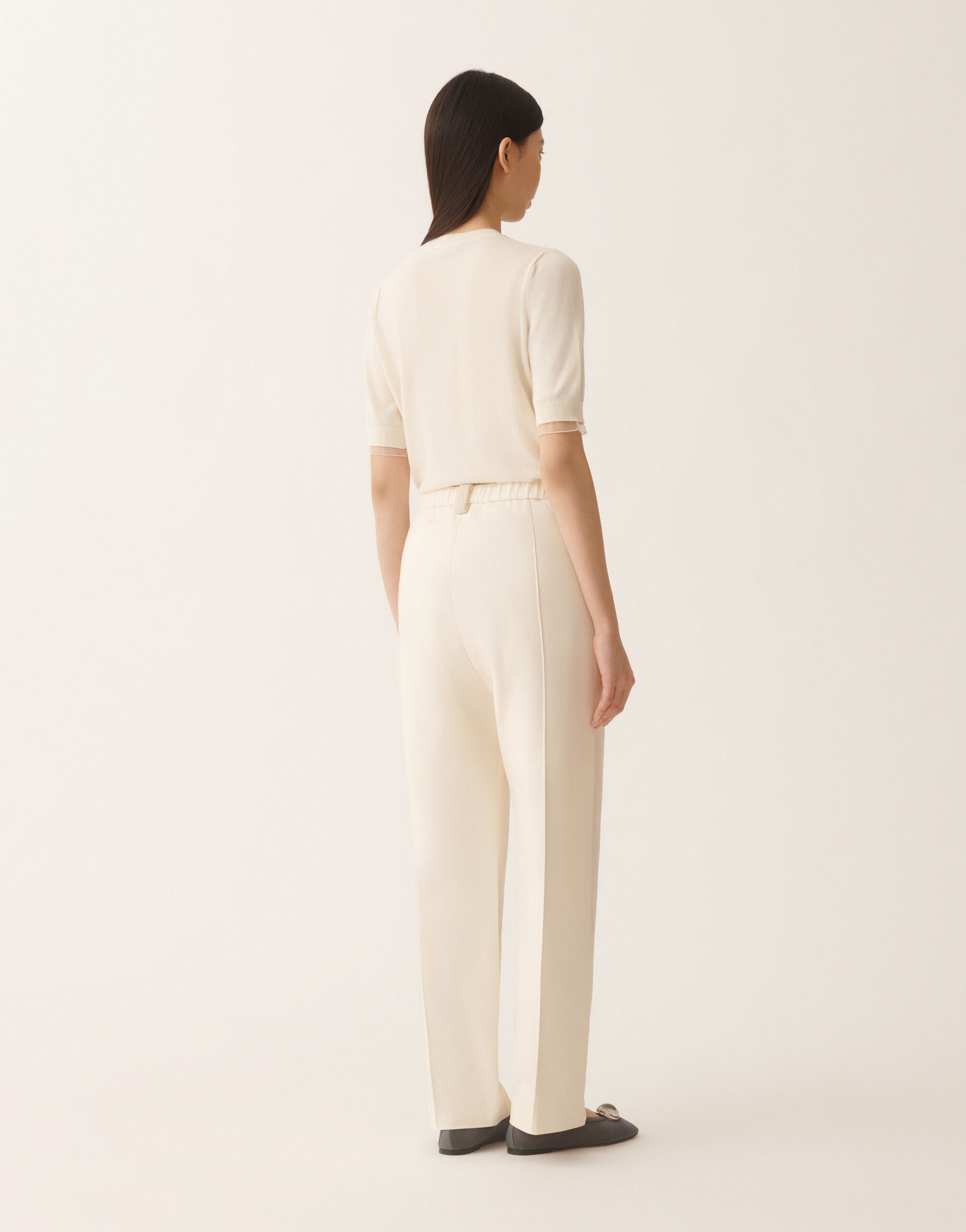 Fabiana Filippi Gubbio joggers in butter-colored cotton gabardine Butter PAD266F322L7840000