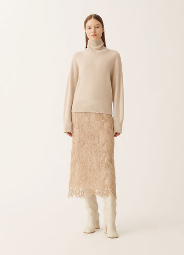 Fabiana Filippi Wool and silk sweater with sequins, cord Beige MAD225F528D2960000