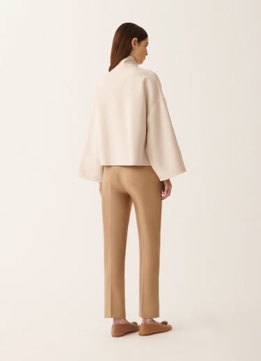 Fabiana Filippi Cropped boxy coat in double wool, kasha BEIGE CTD266F420L7360000