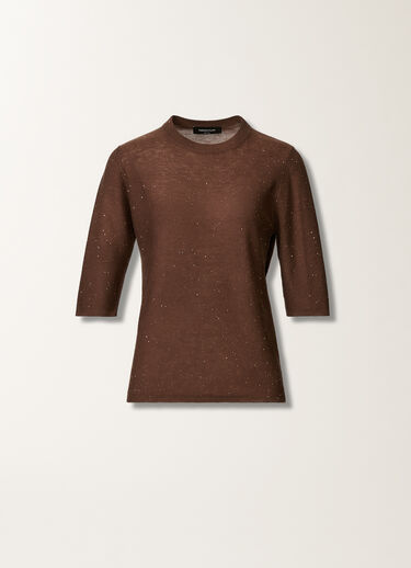 Fabiana Filippi Wool sweater with sequins, ebony BROWN MAD215F088L5570000