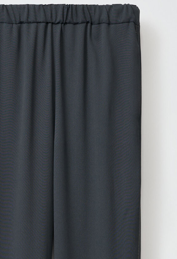 Fabiana Filippi Silk marocain trousers, petroleum GREEN PAD224F255SK100000