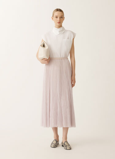 Fabiana Filippi Pleated tulle skirt, mauve LAVENDER GND275F845L3860000