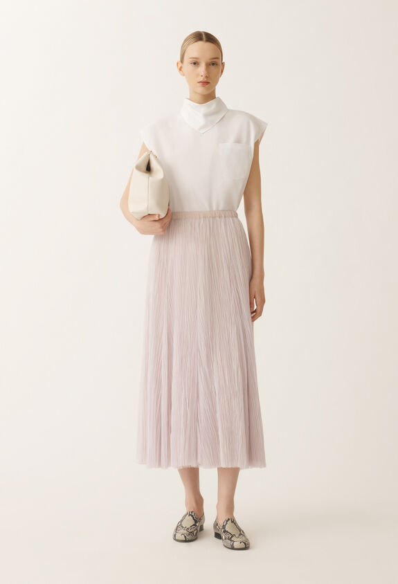 Fabiana Filippi Pleated tulle skirt, mauve LAVENDER GND275F845L3860000