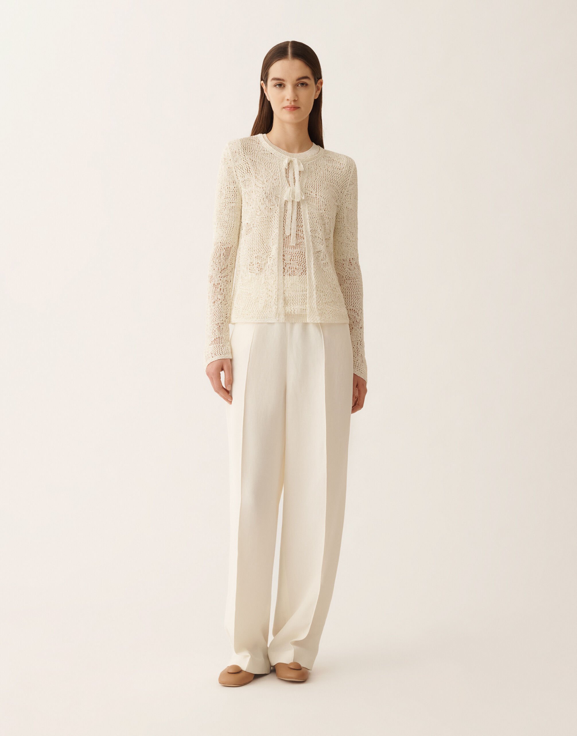 Fabiana Filippi Cardigan en micro paillettes, mastice MASTIC MAD276F509D8640000