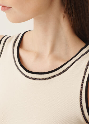 Jersey tank top in butter and midnight blue Fabiana Filippi Jersey tank top in butter and midnight blue MIDNIGHT BLUE JED276F602M2030000