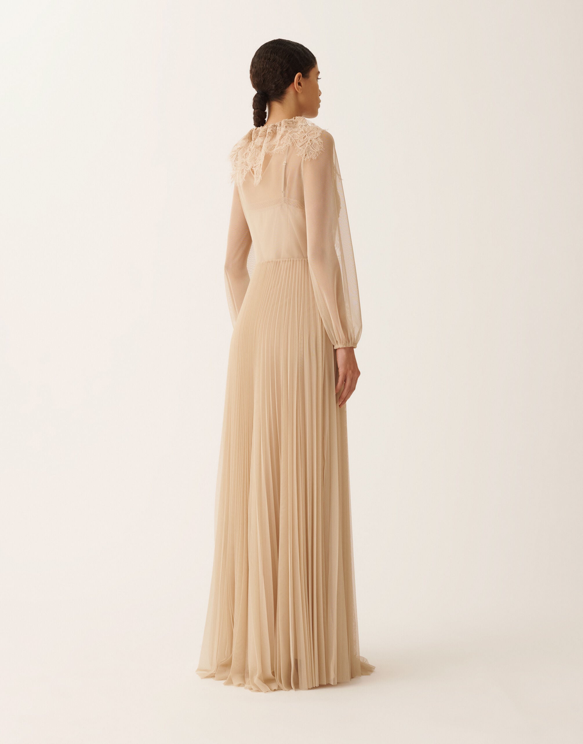 Pleated tulle dress, maple for Women | Fabiana Filippi®