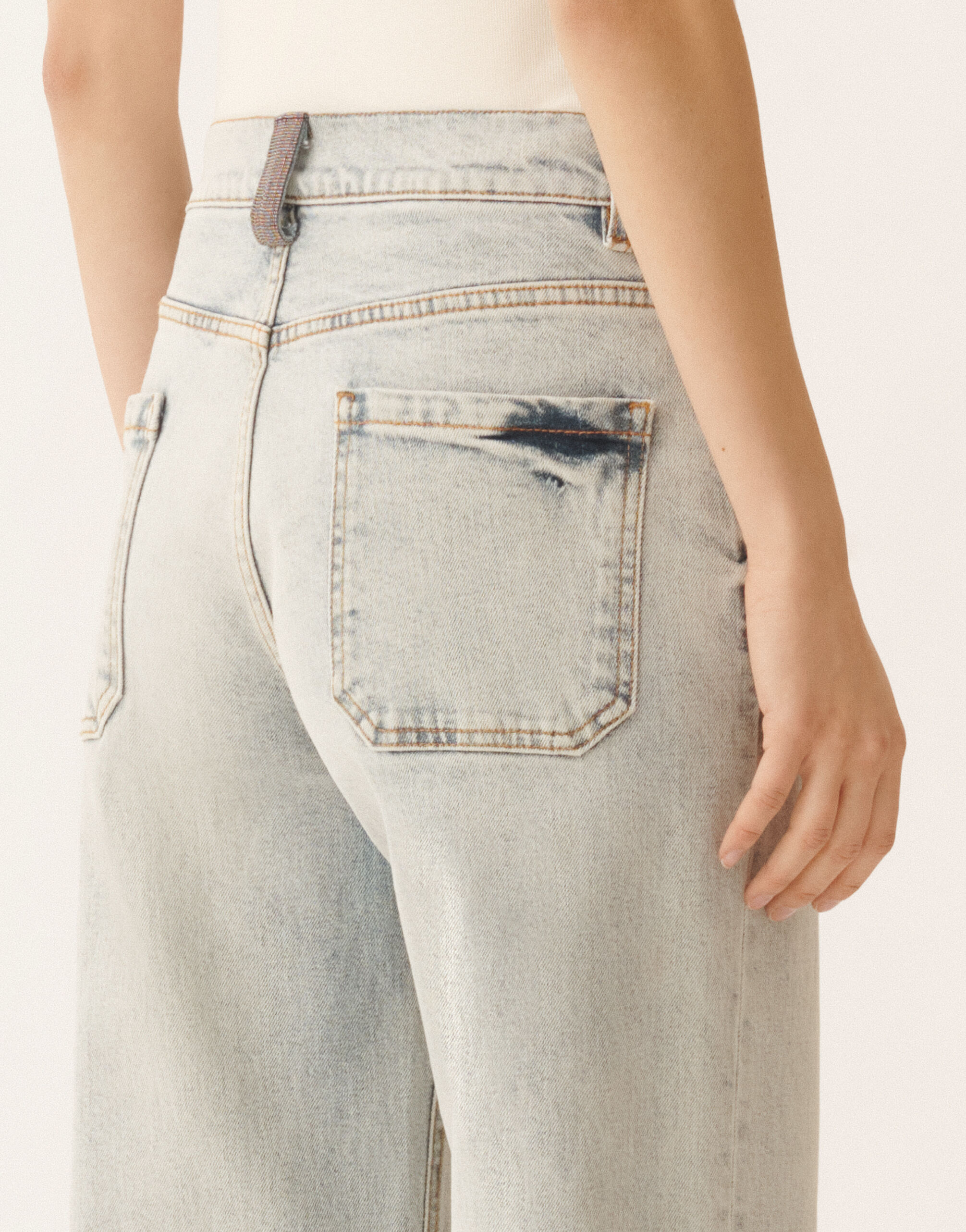 レディースWater-marbled denim pants パンツ | Fabiana Filippi