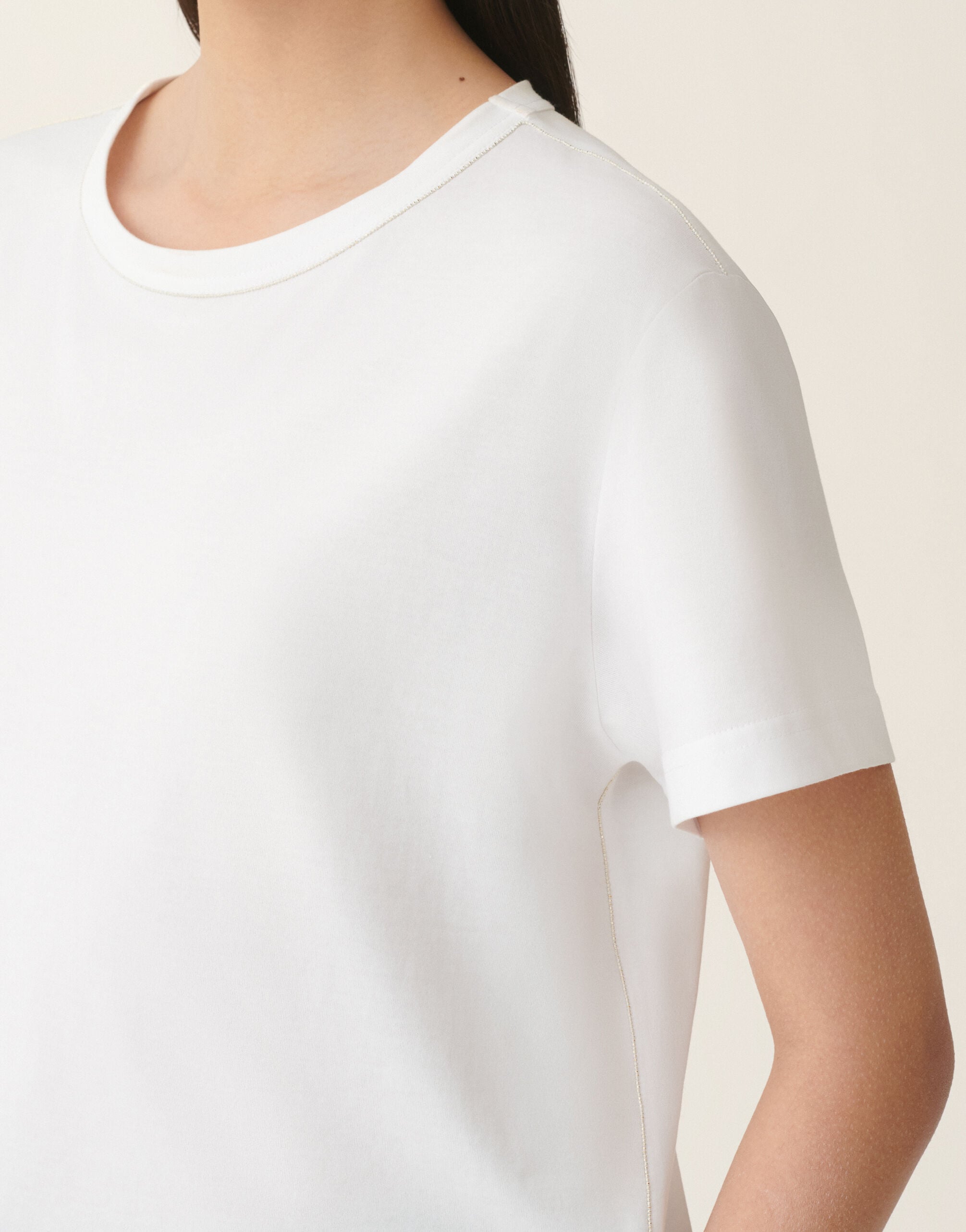 Cotton jersey T-shirt, optic white Fabiana Filippi Cotton jersey T-shirt, optic white Optic white JED216F133L7960000