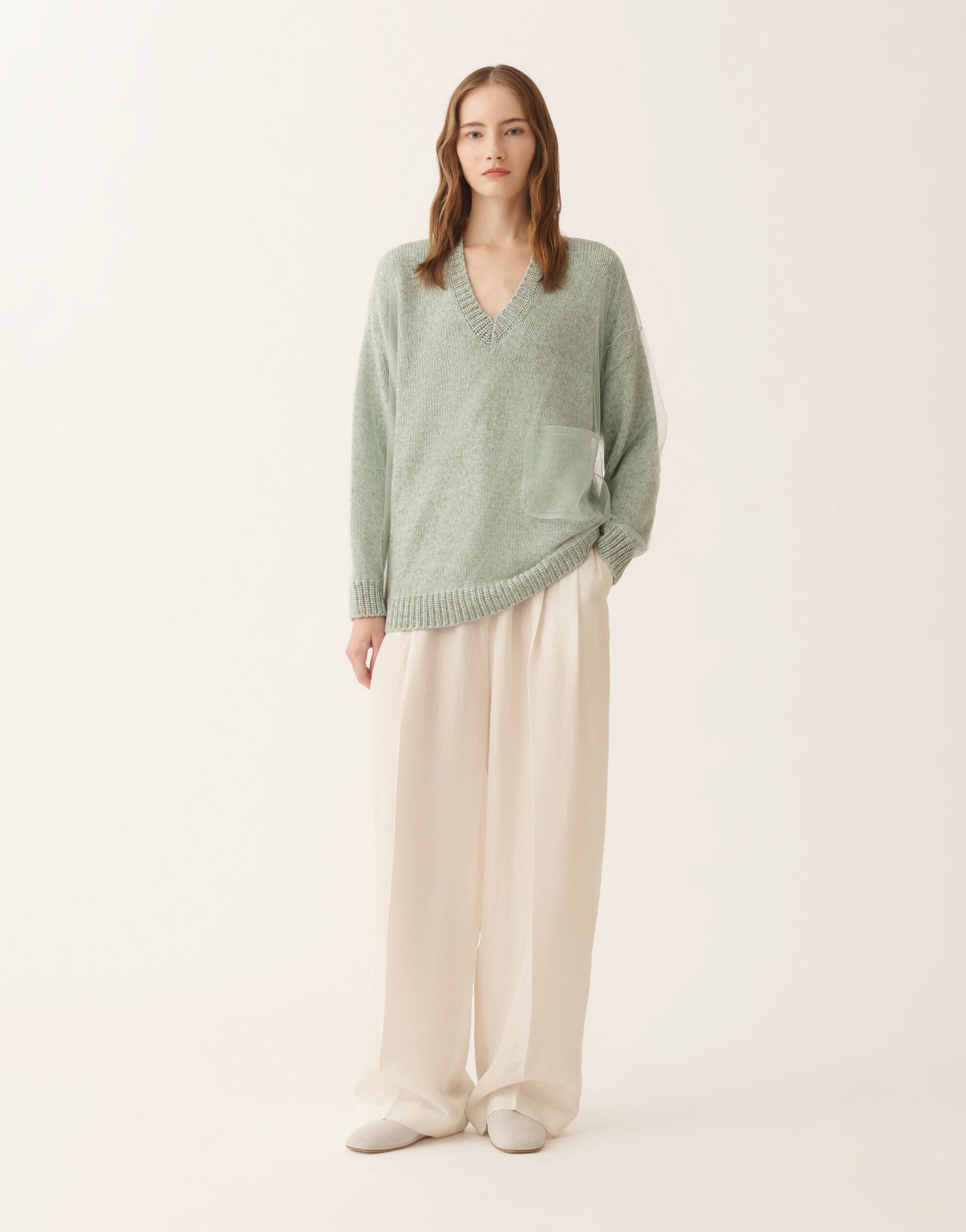 Fabiana Filippi Mouliné yarn sweater in Ghirri green Ghirri Green MAD266F111L7450000
