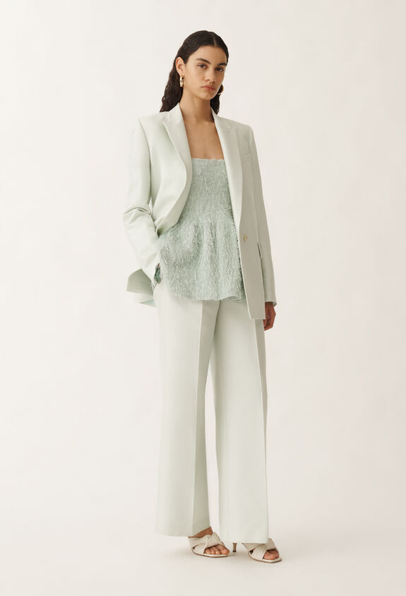 Fabiana Filippi Cotton and silk mikado trousers, aqua green AQUAGREEN PAD275F307D7870000