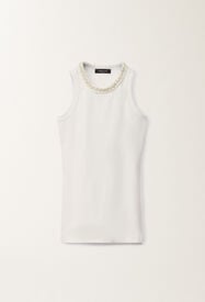 Fabiana Filippi Jersey vest top, optical white and white WHITE JED275F604L4540000