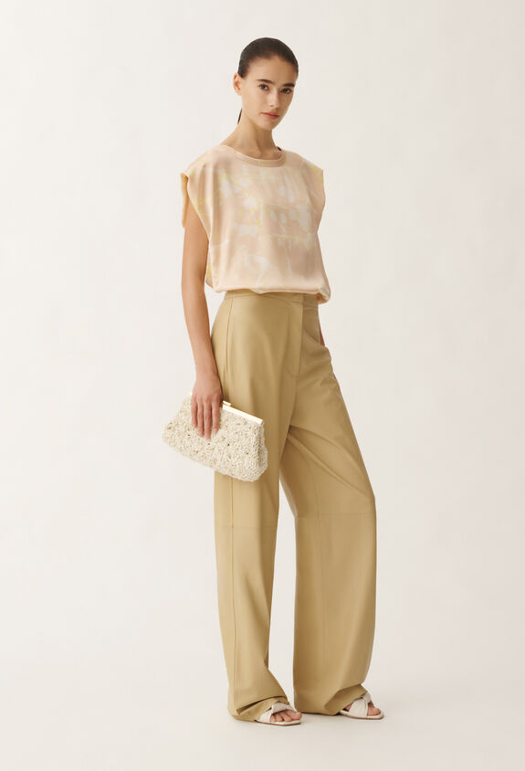 Fabiana Filippi Tilia-print silk top, dusty pink PINK TPD265F465D8270000