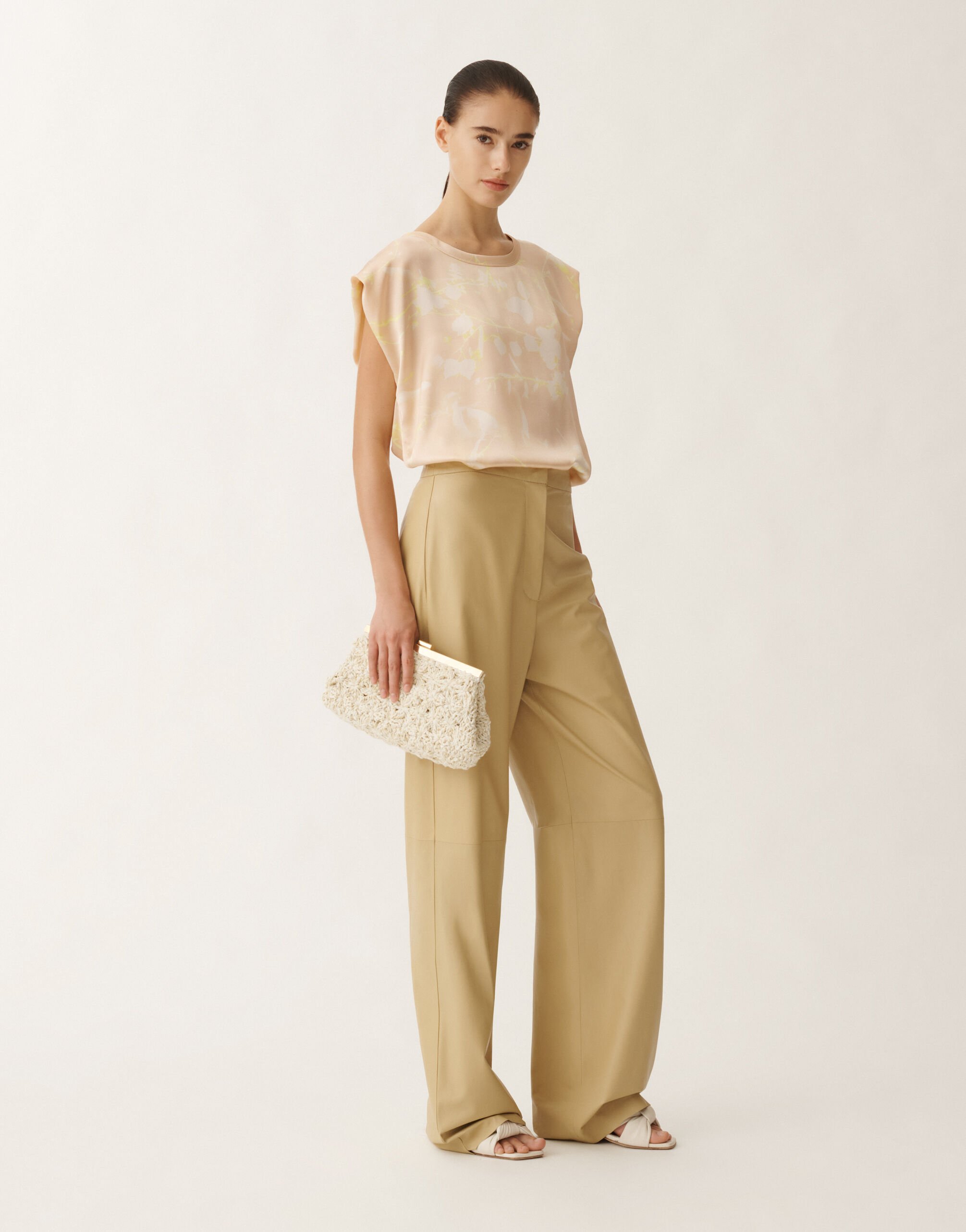 Fabiana Filippi Top mit Print Tilia aus Seide, puderrosa ROSA TPD265F465D8270000
