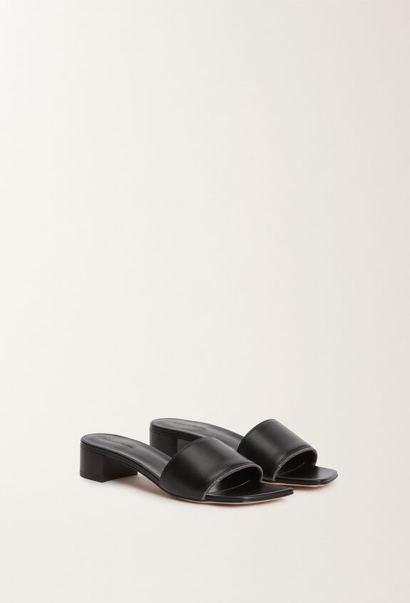 Fabiana Filippi Calfskin sandals with heel, black BLACK ASD275A872L4120000