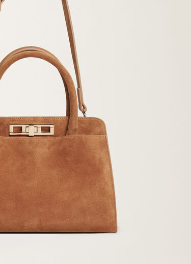 Fabiana Filippi Mittlere Handtasche aus Wildleder, weidenfarben Braun BGD215A852L8070000