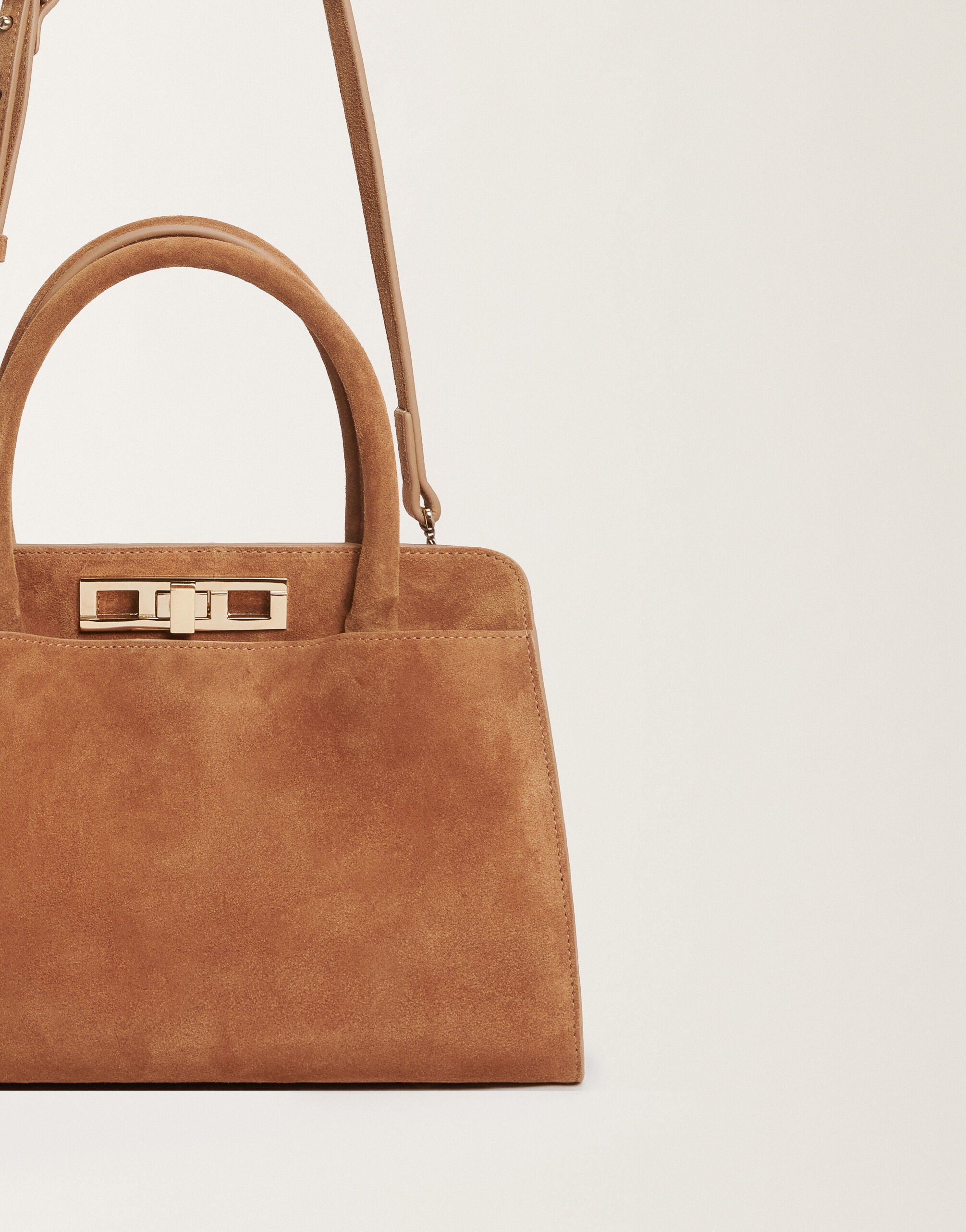 Fabiana Filippi Mittlere Handtasche aus Wildleder, weidenfarben Braun BGD215A852L8070000