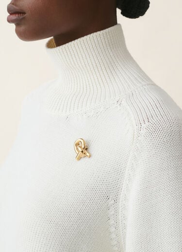 Cropped-Rollkragenpullover aus Merinowolle, raffia Fabiana Filippi Cropped-Rollkragenpullover aus Merinowolle, raffia Raffia MAD216F065D4620000