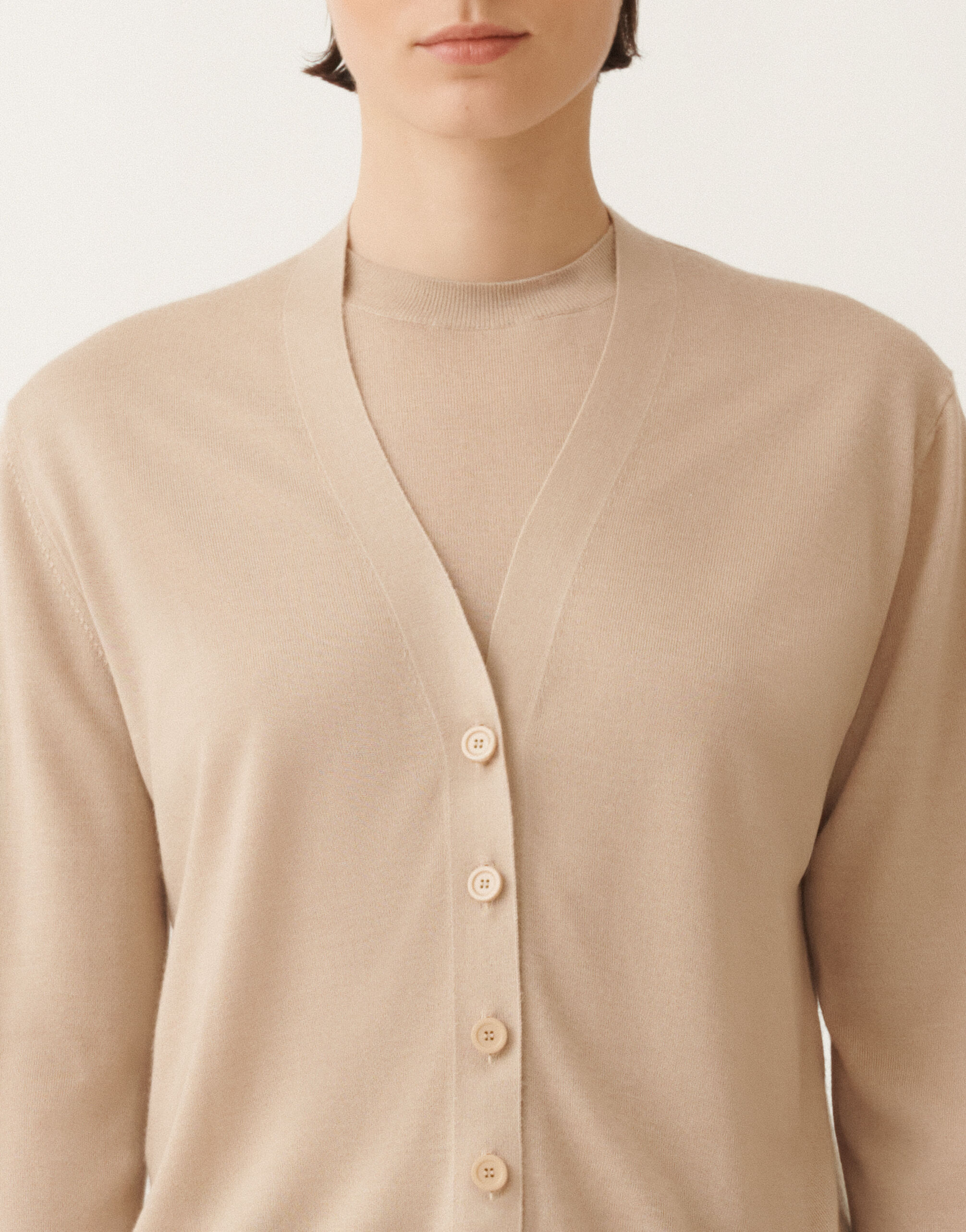 Cashmere and silk cardigan, maple for Women | Fabiana Filippi®