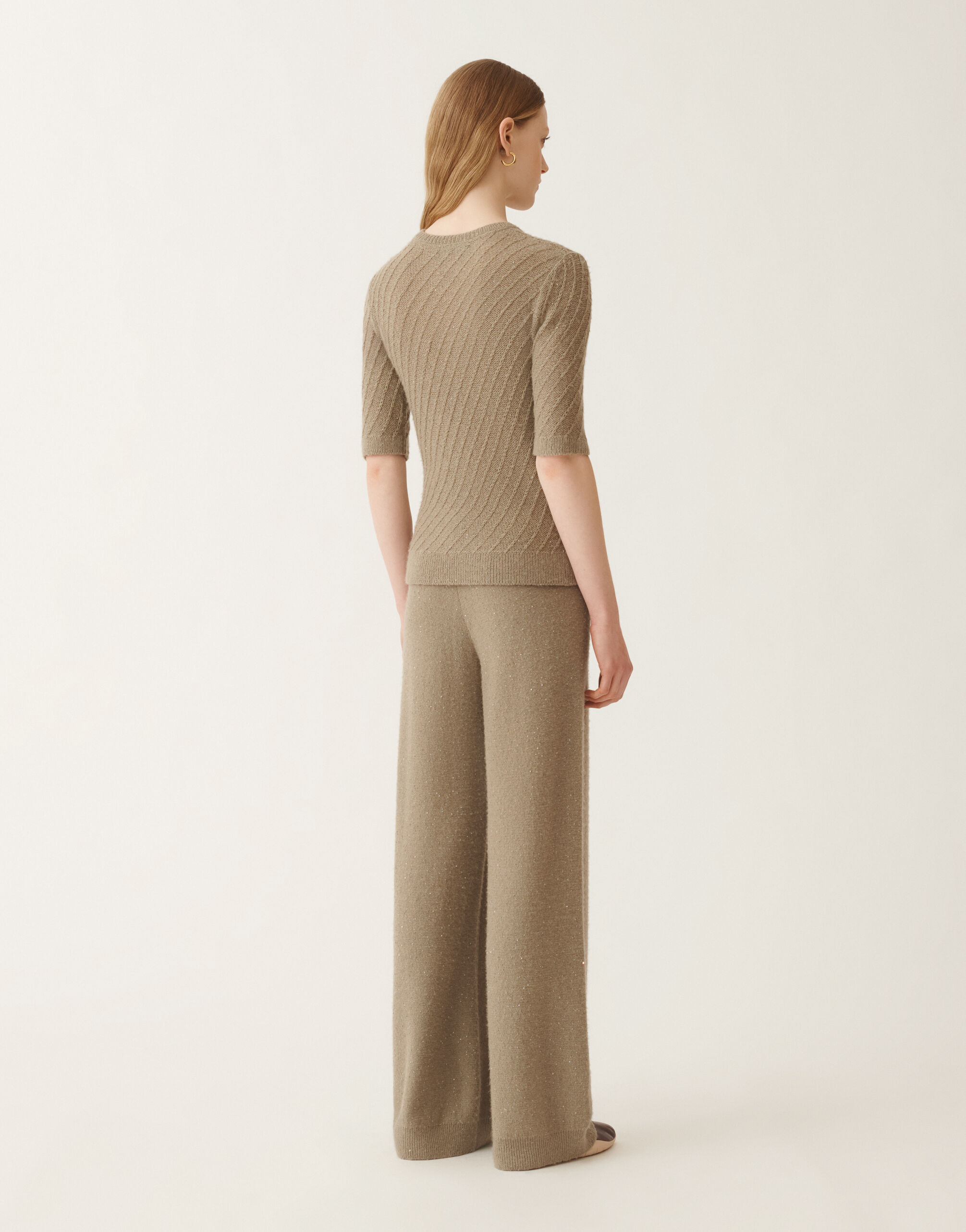 Fabiana Filippi Wool and silk sweater with sequins, olive GREEN MAD215F110D2960000