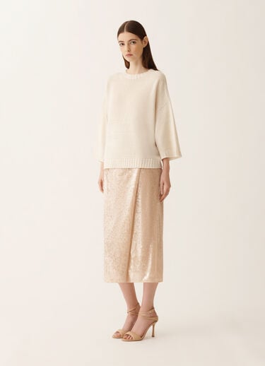 Platinum t-shirt with lurex, raffia Fabiana Filippi Platinum t-shirt with lurex, raffia Raffia MAD266F019L8970000