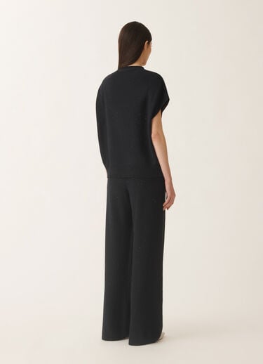 Fabiana Filippi Cotton and linen cape with sequins, midnight blue BLUE MAD275F525D2730000