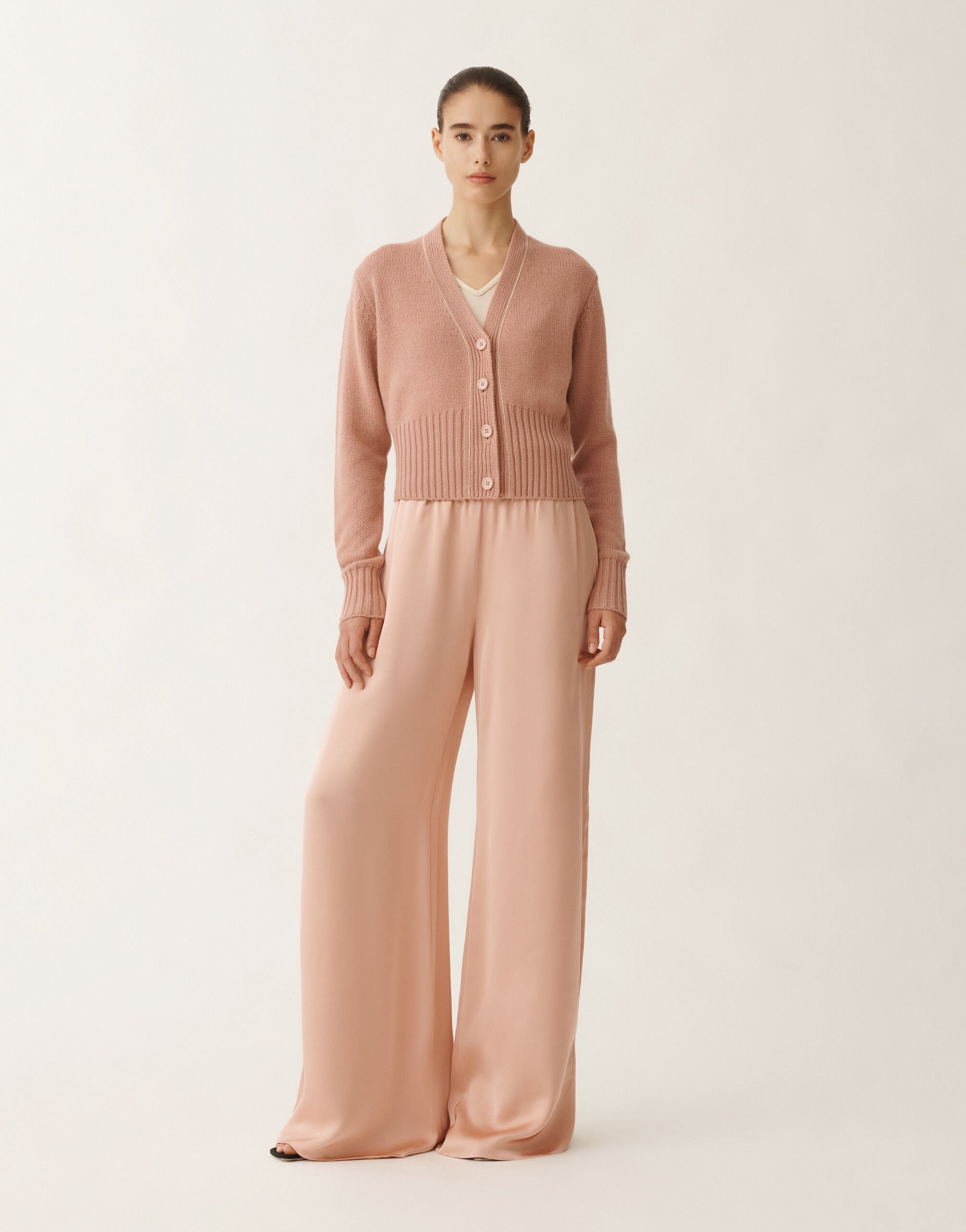 Fabiana Filippi Cardigan en gaze de cachemire, fard ROSE MAD265F038L1610000