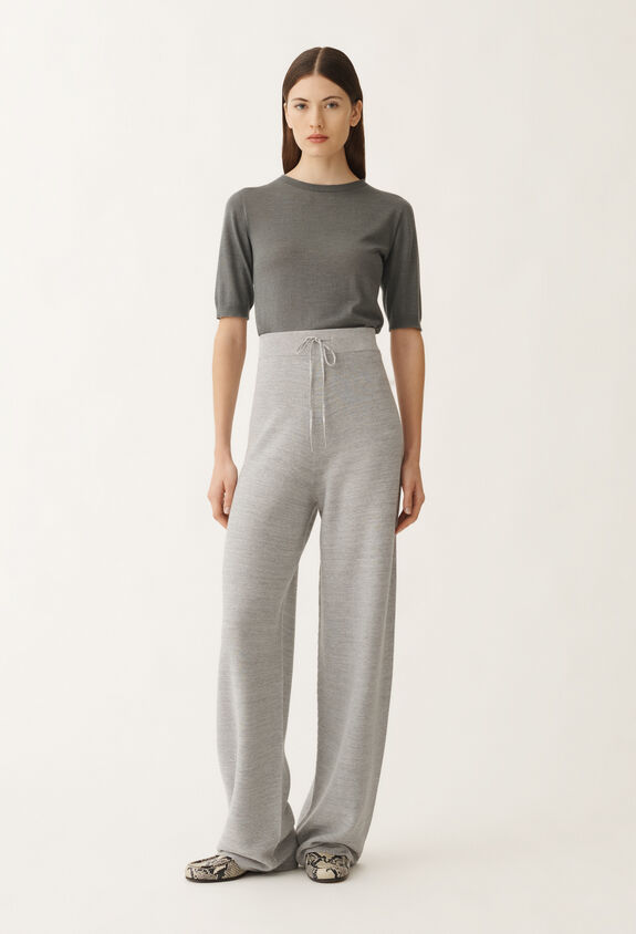 Fabiana Filippi Organic cotton and lurex trousers, rock grey GREY PAD265F425L2330000