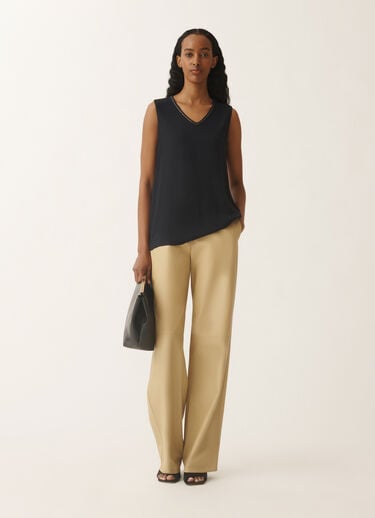 Fabiana Filippi Stretch sablé top, midnight blue BLUE TPD265F773L2350000