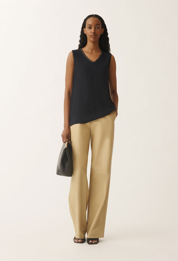 Fabiana Filippi Top in sablé stretch, blu notte BLU NOTTE TPD265F773L2350000