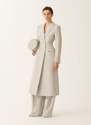 Tailored redingote in ice fil coupé drop pattern Fabiana Filippi Tailored redingote in ice fil coupé drop pattern Gray CTD266F437D9570000